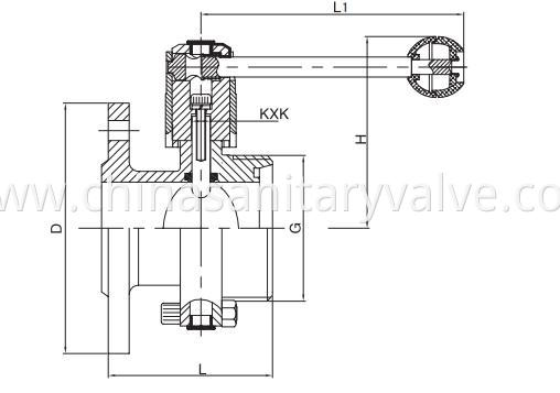 Hygienic Flanged and Threaded Butterfly Valve DIN.